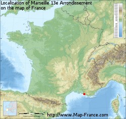 Marseille 13e Arrondissement on the map of France